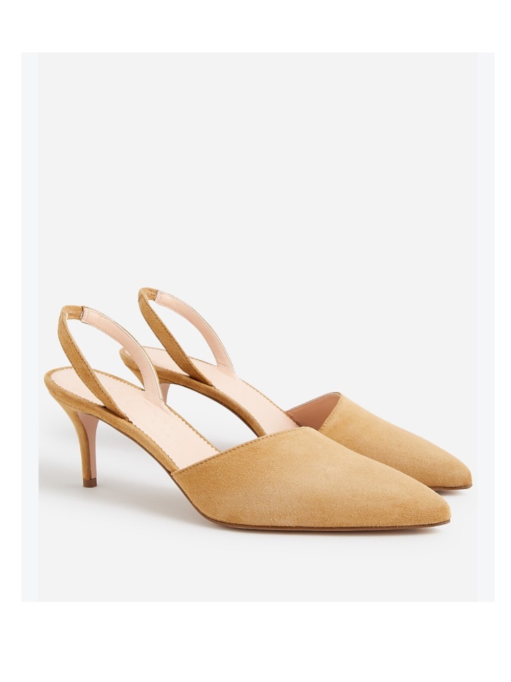 J Crew Colette asymmetrical slingback pumps in suede sz 8